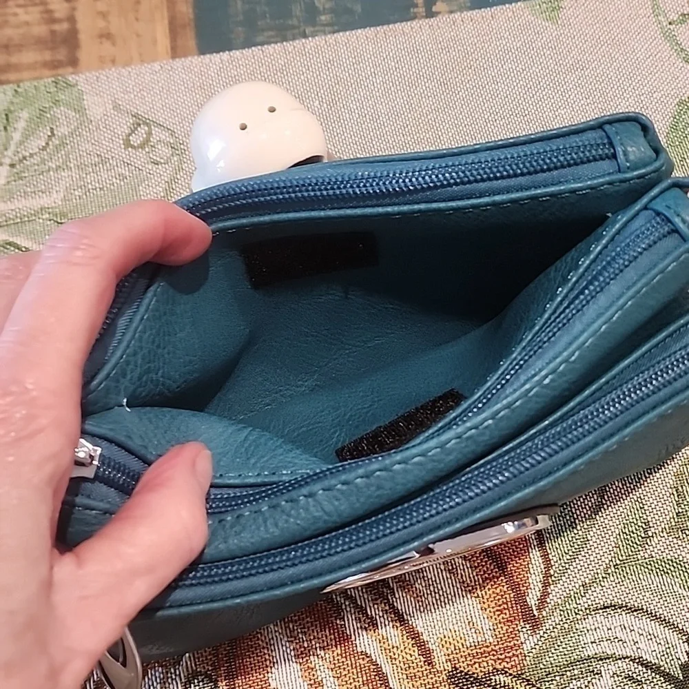 Teal Vegan Leather Crossbody or Clutch